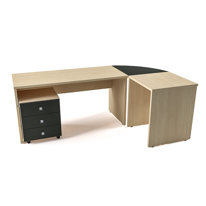 ΓΡΑΦΕΙΟ ΕΛΛΗΝΙΚΗΣ ΚΑΤΑΣΚΕΥΗΣ AFS EASY  200*140*75cm Δρυς - Ανθρακί 