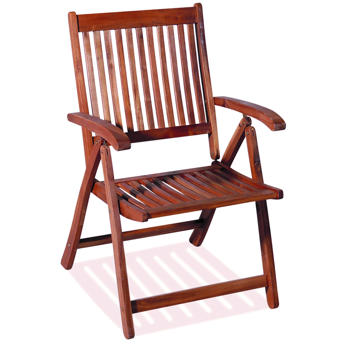 Ξύλινη Πτυσσόμενη Πολυθρόνα Χαμηλής Πλάτης Με 5 Θέσεις Acacia