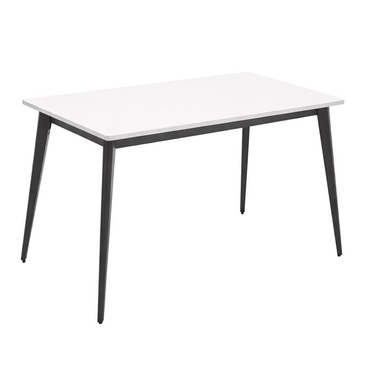 VIDAL Τραπέζι Βάση Μέταλλο Βαφή Μαύρο, Επιφάνεια HPL Άσπρο
