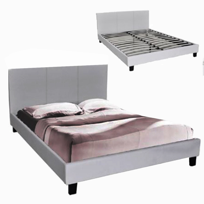 WILTON Κρεβάτι Διπλό για Στρώμα 140x190cm, Pu Άσπρο