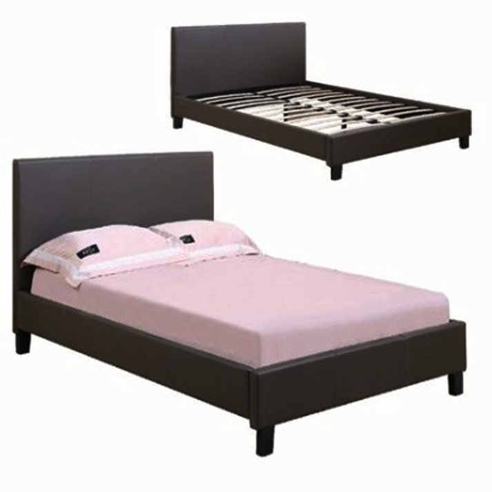 WILTON Κρεβάτι Μονό, για Στρώμα 90x190cm, Pu Σκούρο Καφέ